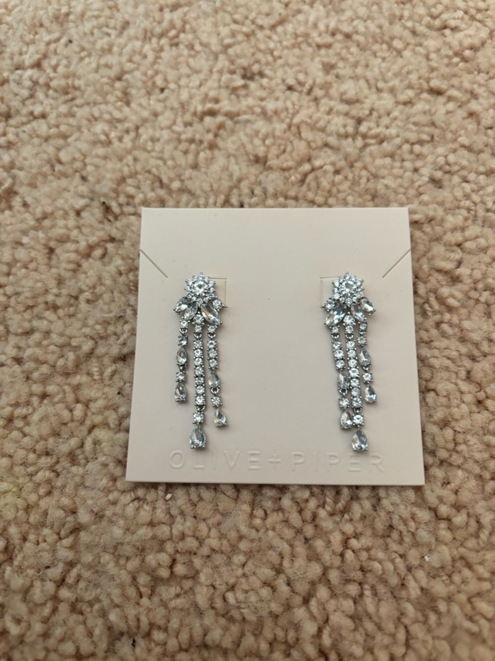 Olive + Piper Silver Luzia Drop Fringe Earrings